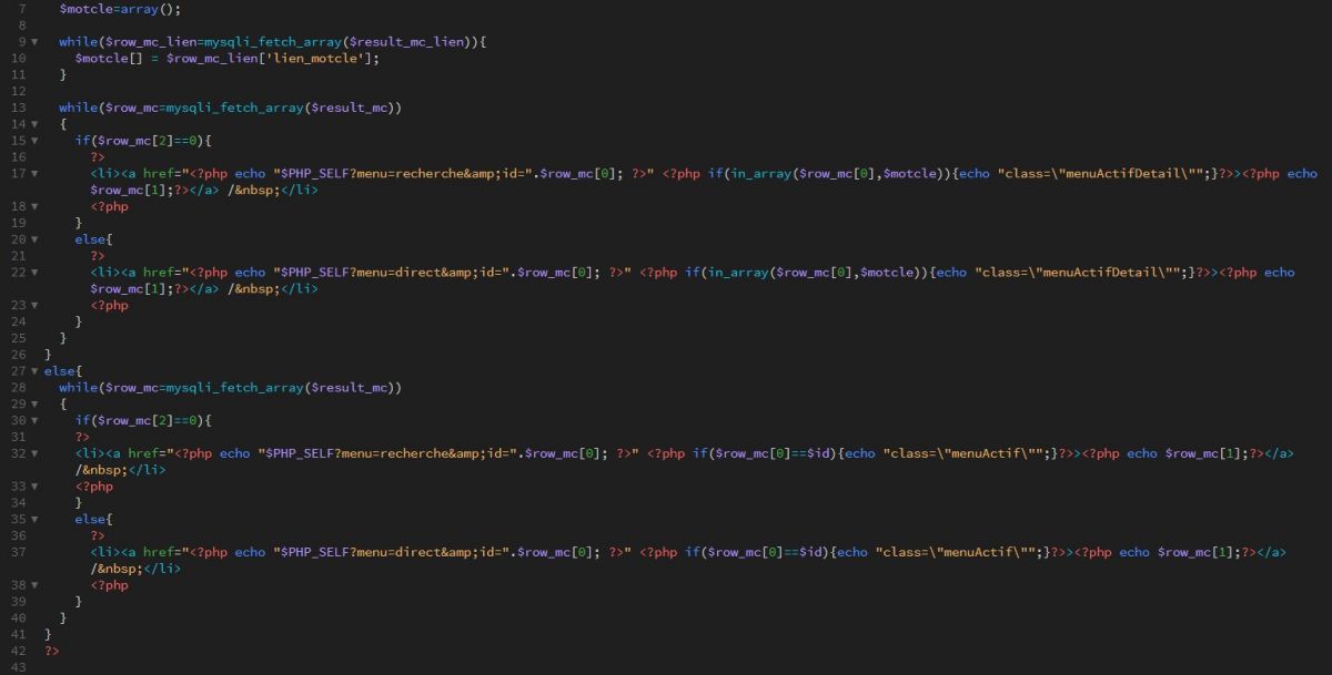 Un exemple de code php